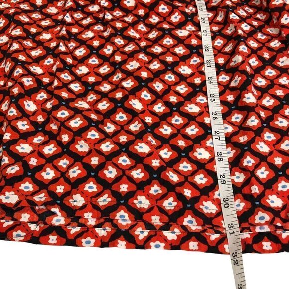 LOFT Amaryllis Tassel Floral Print Red Black Dress Sz XS - Picture 6 of 8